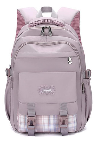 Mochilas Escolares Para Niñas De Primaria De Secundaria Gran Color MORADO CLARO