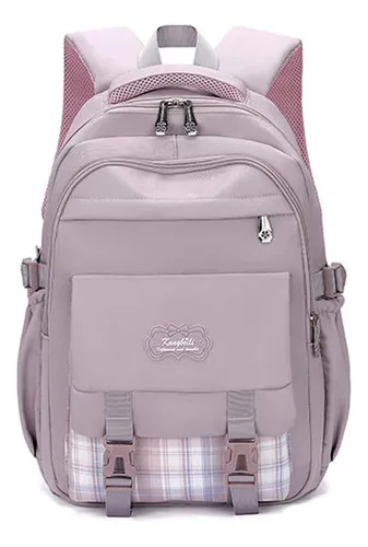 Mochilas Escolares Para Niñas De Primaria De Secundaria Gran Color MORADO  CLARO