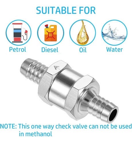 Válvula Antiretorno De Combustible De 8mm Aluminio General