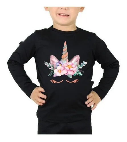 Polera Manga Larga Ni a Unicornio Cejas Lindas 100 Algod n