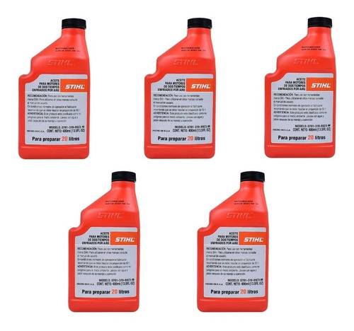 5pz Aceite Stihl Hp 2 T 400ml. Naranja - Todopartes