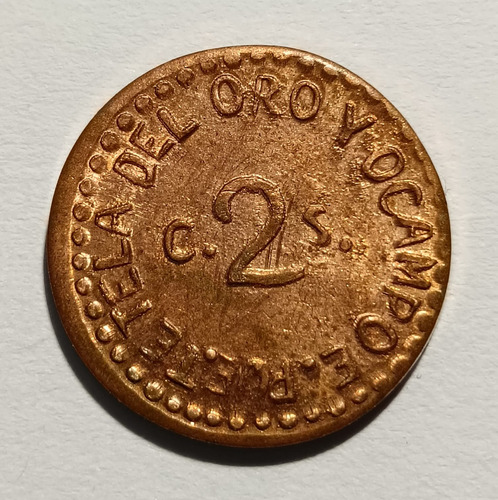 Moneda 2 Centavos 1915 Tetela Del Oro Y Ocampo