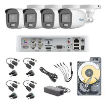 Comprar Kit Circuito Cerrado Hilook Dvr 4 Canales 4 Camaras 1080p 2mp Full Hd Thc-b129-ps Colorvu Audio Integrado Video A Color Las 24\u002F7 Video Baluns Disco Duro 1tb