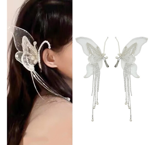 2 Pinzas Para El Pelo Con Borla De Mariposa Para Regalos De