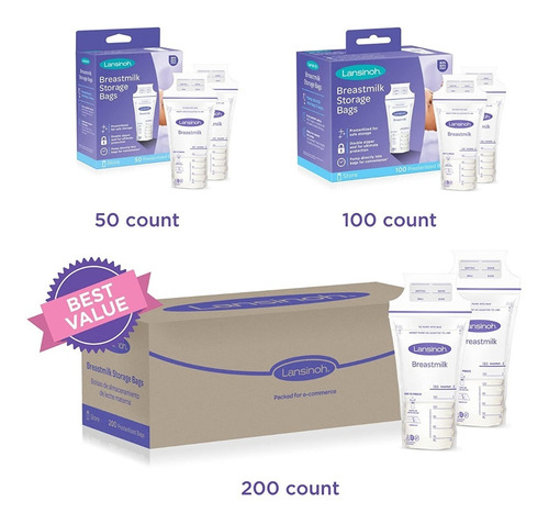 Imagen 2 de 6 de Bolsas Almacenamiento Leche Materna Box Con 200 Unidades