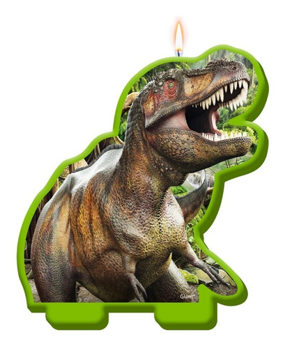 Vela Figura Dinosaurio Para Cotillón Cumpleaños 