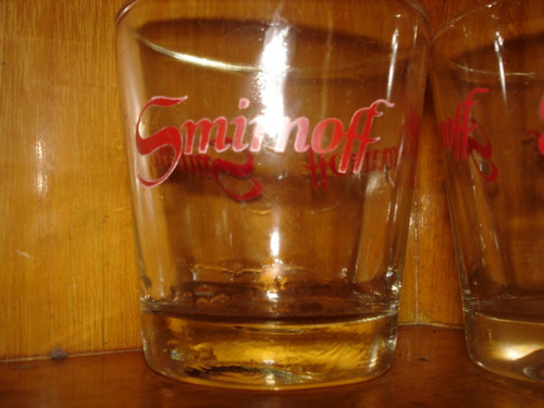 Juego De 2 Vasos De Cristal Escrito Smirnoff En Perfecto Est