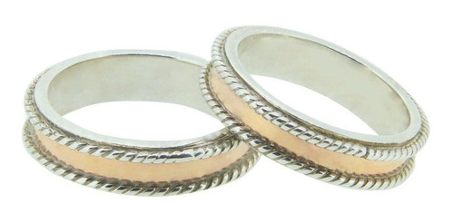 Imagen 1 de 1 de Argollas De Matrimonio Plata Con Oro 18k