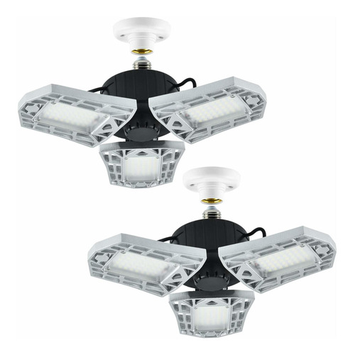 2 Pack Led Garage 80w Deformable Ceiling Ultra Bright E26 3