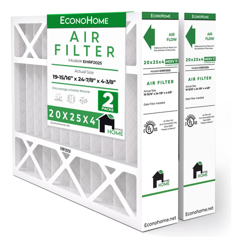 Econohome Filtro Aire Plisado Para Horno Ca 20 X 25 4  Merv