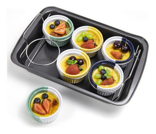 Creme Brulee Making Set-6 Porcelain Ramekins 6 Oz, Acer...