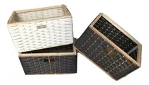 Comprar Cajon Organizador Canastos De Mimbre  Suncho 40x30x20 ..