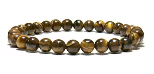 Imagen 1 de 2 de Pulsera Piedra Ojo De Tigre 6 Mm ... Milenoil