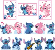 Comprar Kit Festa Stitch E Angel 10 Display Cenários + 3 Quadros Mdf
