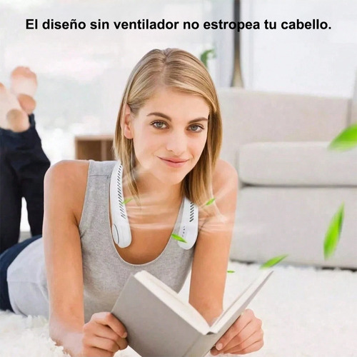 Ventilador De Cuello Portátil Recargable Con 3 Velocidades Rosa