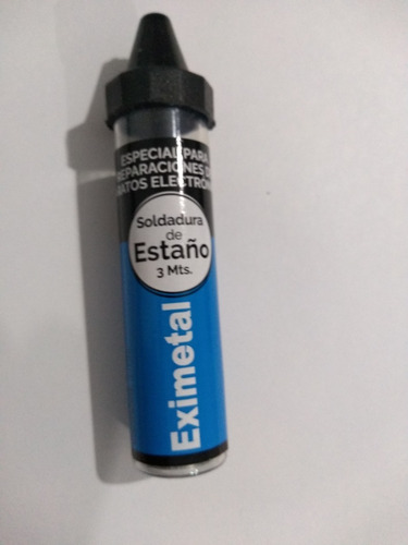 Imagen 3 de 3 de Estaño 60/40 Eximetal Tubo 0.8mm 3m Cinco Almas X 3 Unidades