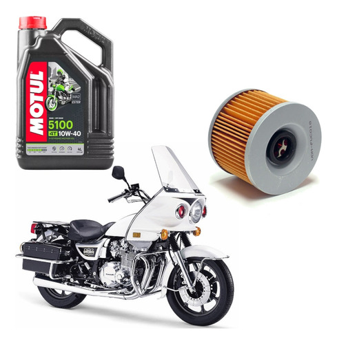 Kit Troca Óleo Kz1000 Police Motul 5100 10w40 Fvc018