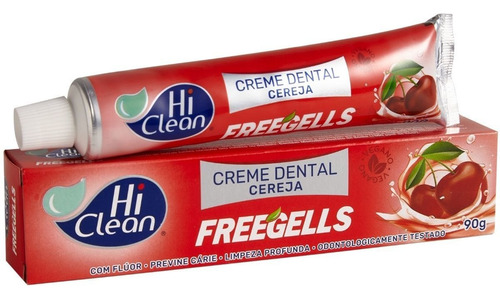 Creme Dental Vegano Sabor Cereja Freegells 90g - Hi Clean