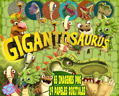Kit Digital Gigantosaurus Clipart Png + Kits Dinosaurios