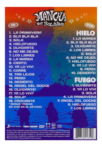 La Mancha De Rolando - Hielofuego (cd+dvd) Sony