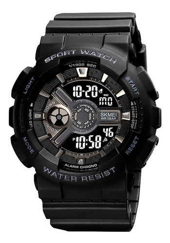 Reloj Unisex Skmei 1828 Digital Alarma Fecha Cronometro Color De La Malla Negro