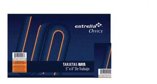 Tarjetas De Trabajo Rayadas 5x8  Estrella Paquete C/100