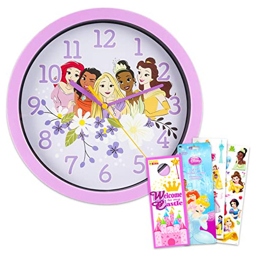 Disney Princess Reloj De Pared  Paquete De Decoración De Ha