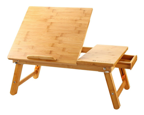 Laptop Desk Nnewvante Table Ajustable 100% Bambú Plegable