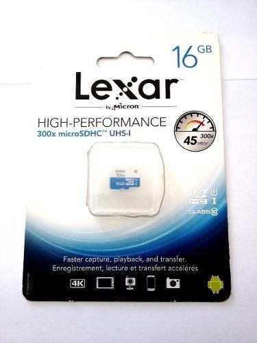 Tarjeta de memoria Lexar LSDMI16GBB-300 High-Performance 300x con adaptador SD 16GB