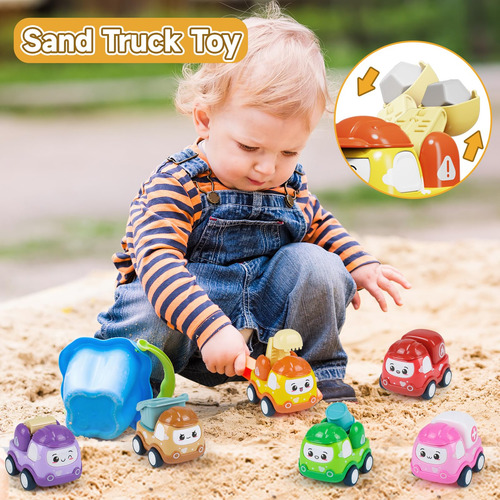 Mini Auto De Juguete Para Bebés, 6 Camiones De Tracción
