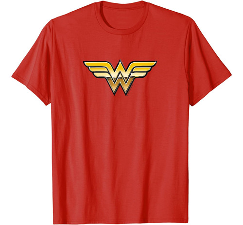 Polera Con Logo Dorado De Wonder Woman