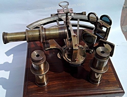 Imagen 6 de 6 de Antigüedades Marítimas Capitan Sextante Latón Náutico C-3083