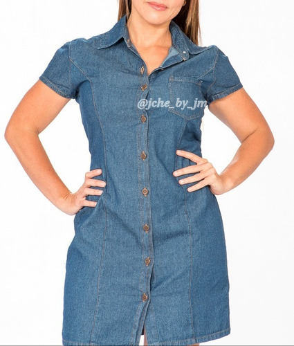 Vestido Jean Corto Chambray, Casual, Moda, Hermoso, Comodo