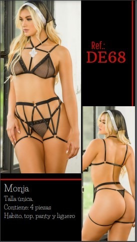 Imagen 3 de 6 de Conjunto Femenino / Lencería / Ropa Interior / Disfraz