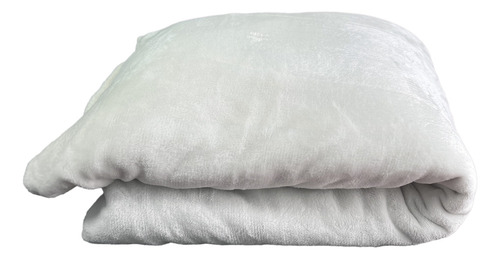 Frazada Con Corderito Tela Flannel 2 1/2 Plazas Térmica Beige Liso