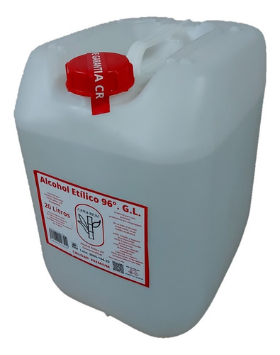 Imagen 1 de 4 de Bidon 20 Litros Alcohol Etílico Grado 96° Puro De Caña