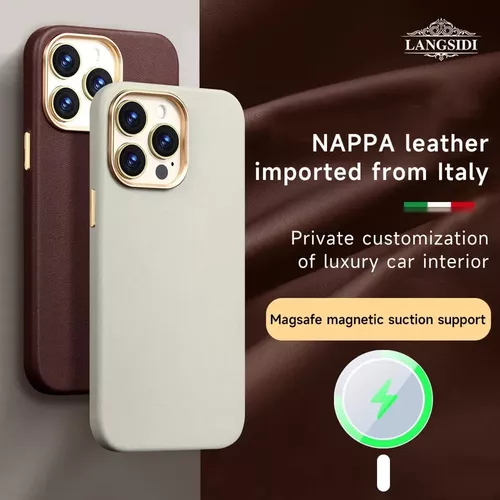 Para iPhone 12 Pro Max Funda de piel de vaca con capa superior de