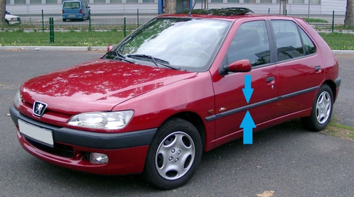 Peugeot 306 Bagueta De Puerta Delantera Izquierda Negra 39mm