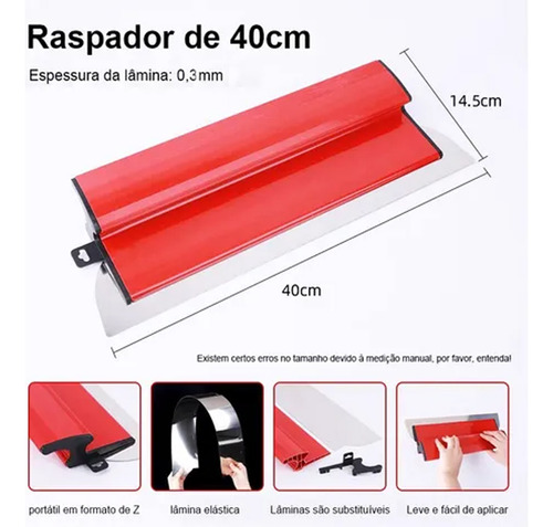 Paleta De Escayola, Acero Inoxidable, Lisa, 40 Cm