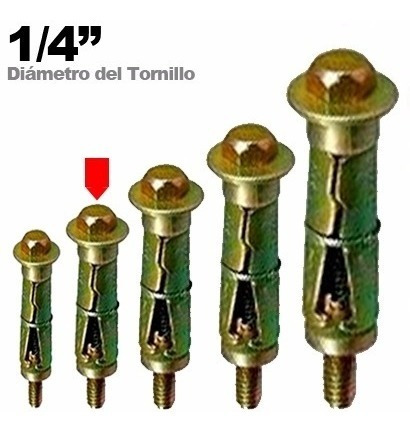 Ramplug Expansible  1/4   Con Tornillo    ( Pack 10 Piezas )