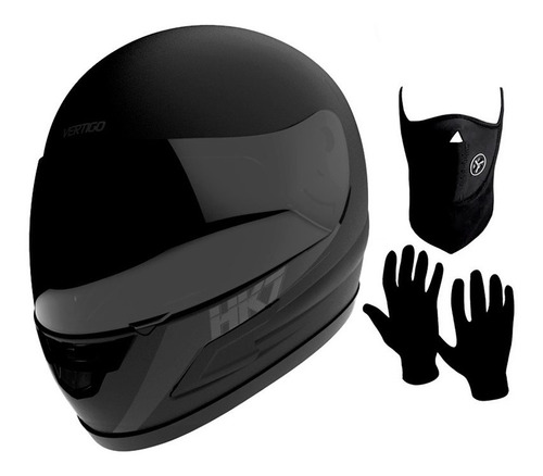 Imagen 1 de 8 de Casco Moto Integral Vertigo Hk7 Negro Mate + Regalos - Sti