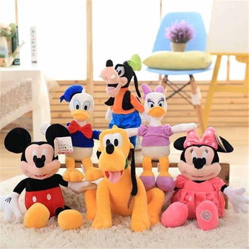 Peluches Personajes Disney Pluto, Goofy, Mickey, Pato Donald