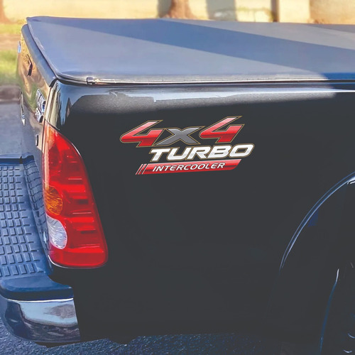 Combo 02 Emblema Adesivo 4x4 Compatível Com Hilux 2009 A2012