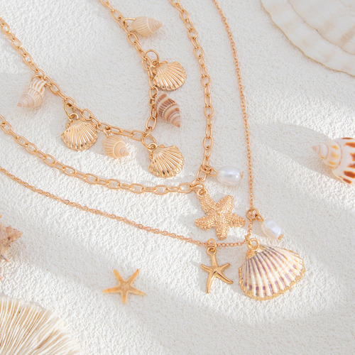 Juego De Collares Con Colgante De Concha Y Concha De Estrell