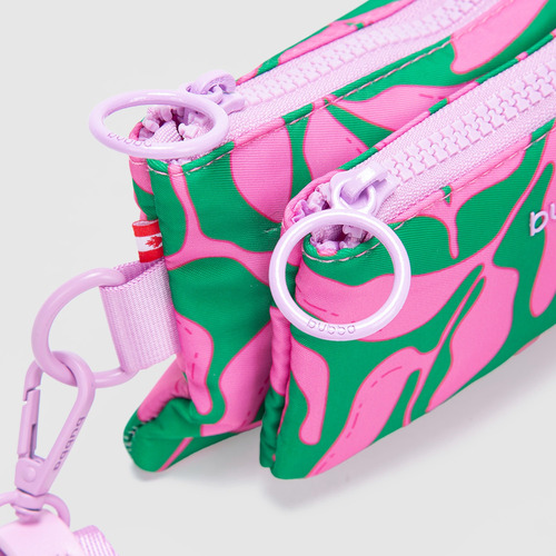 Cartera Double Wallet Bubba Niza Compacta Unisex Con Asa Pinki Estampado