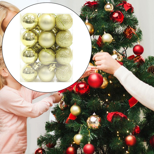 3 X 24x Adornos De Bolas Colgantes Para Árbol De Navidad,
