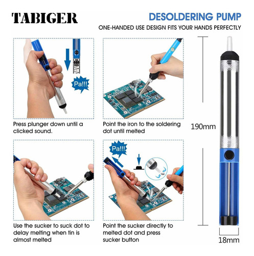 Imagen 4 de 7 de Tabiger Kit De Soldador 60w 110v-temperatura Ajustable