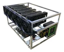 Comprar Rig De Mineração Profissional + 4fans + Botão Liga Pu002F 6 Gpus