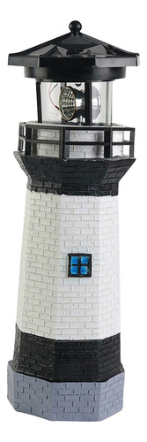 Faro Solar De Jardín Con Luz Giratoria Para Exteriores
