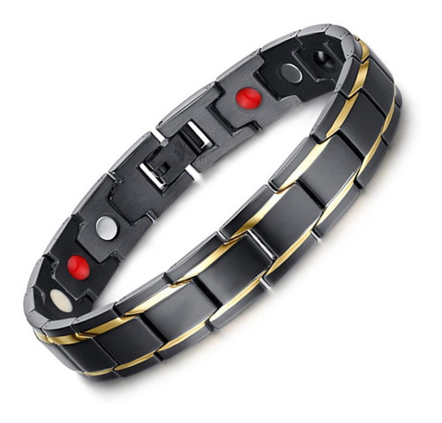 Imagen 1 de 6 de Pulsera Brazalete Magnético Acero Inoxidable Terapia Imanes